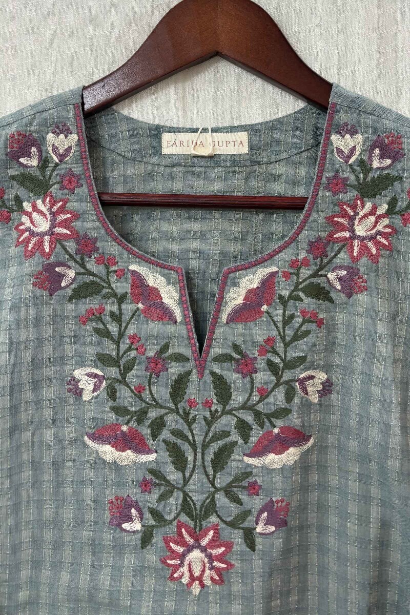 Blue Handcrafted Cotton Top