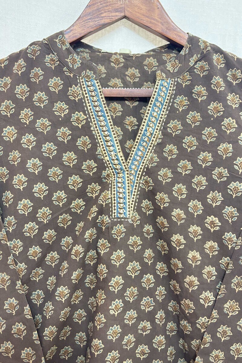 Ajrak Hand Block-Printed Cotton Top