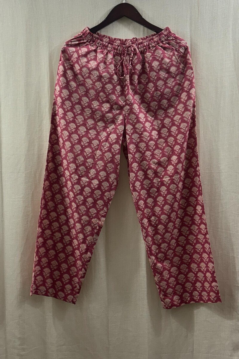 Pink Hand Printed Cotton Loungewear Set