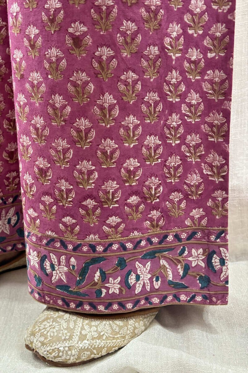 Pink Hand Block-Printed Farsi