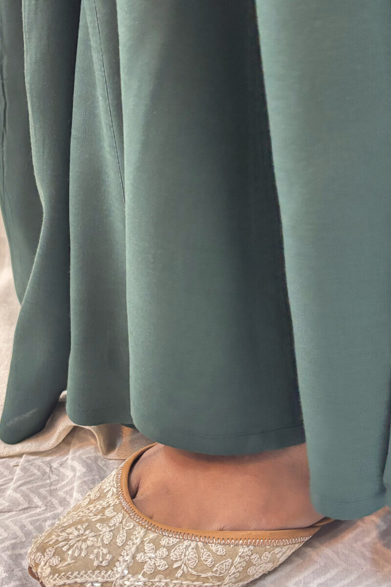 Green Handcrafted Modal Sharara