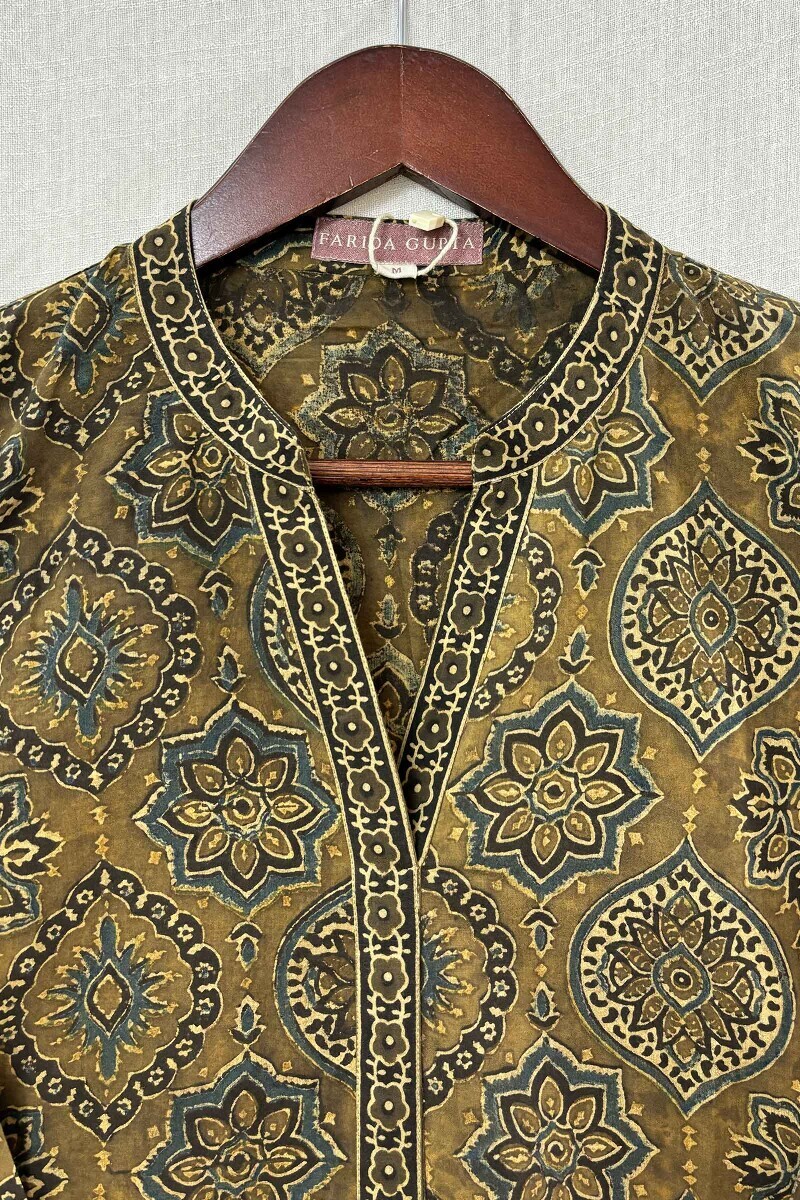 Ajrak Hand Block-Printed Cotton Top