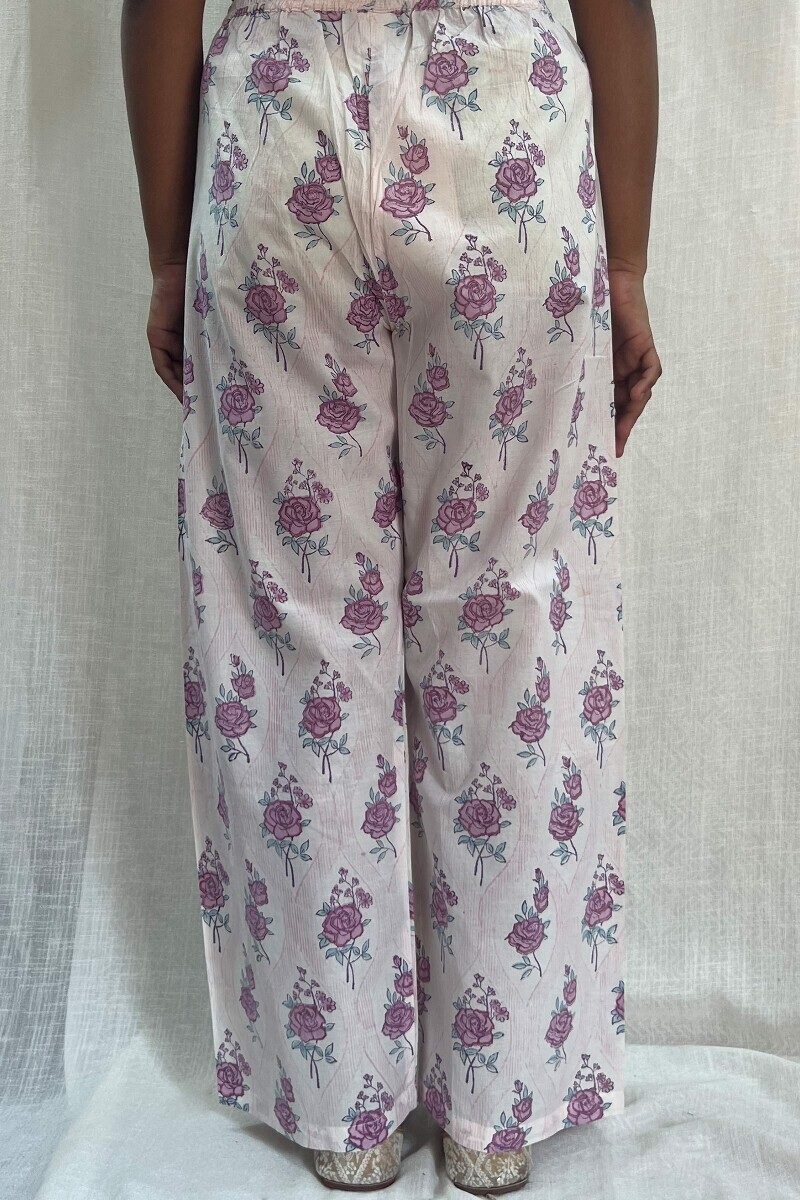 Off-White Hand Block-Printed Cotton Farsi