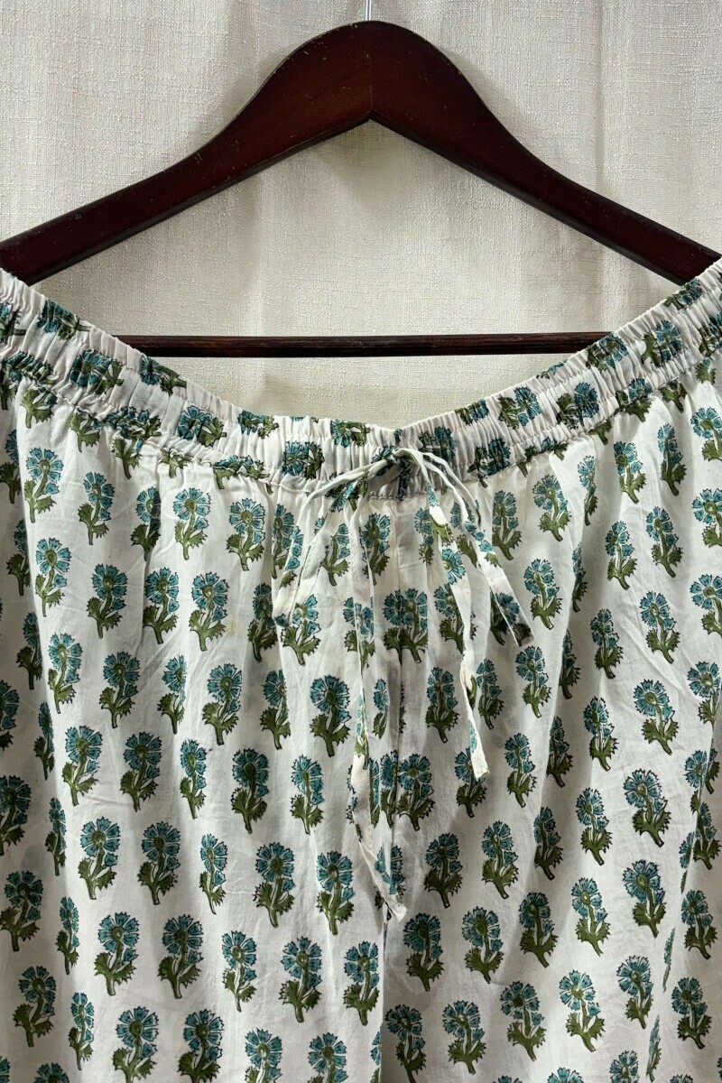 Off-White Hand Block-Printed Cotton Farsi
