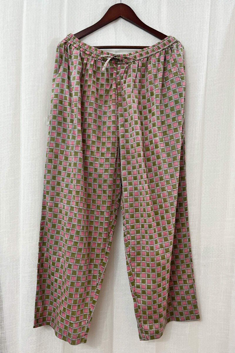 Off-White Hand Block-Printed Cotton Dobby Loungewear Set