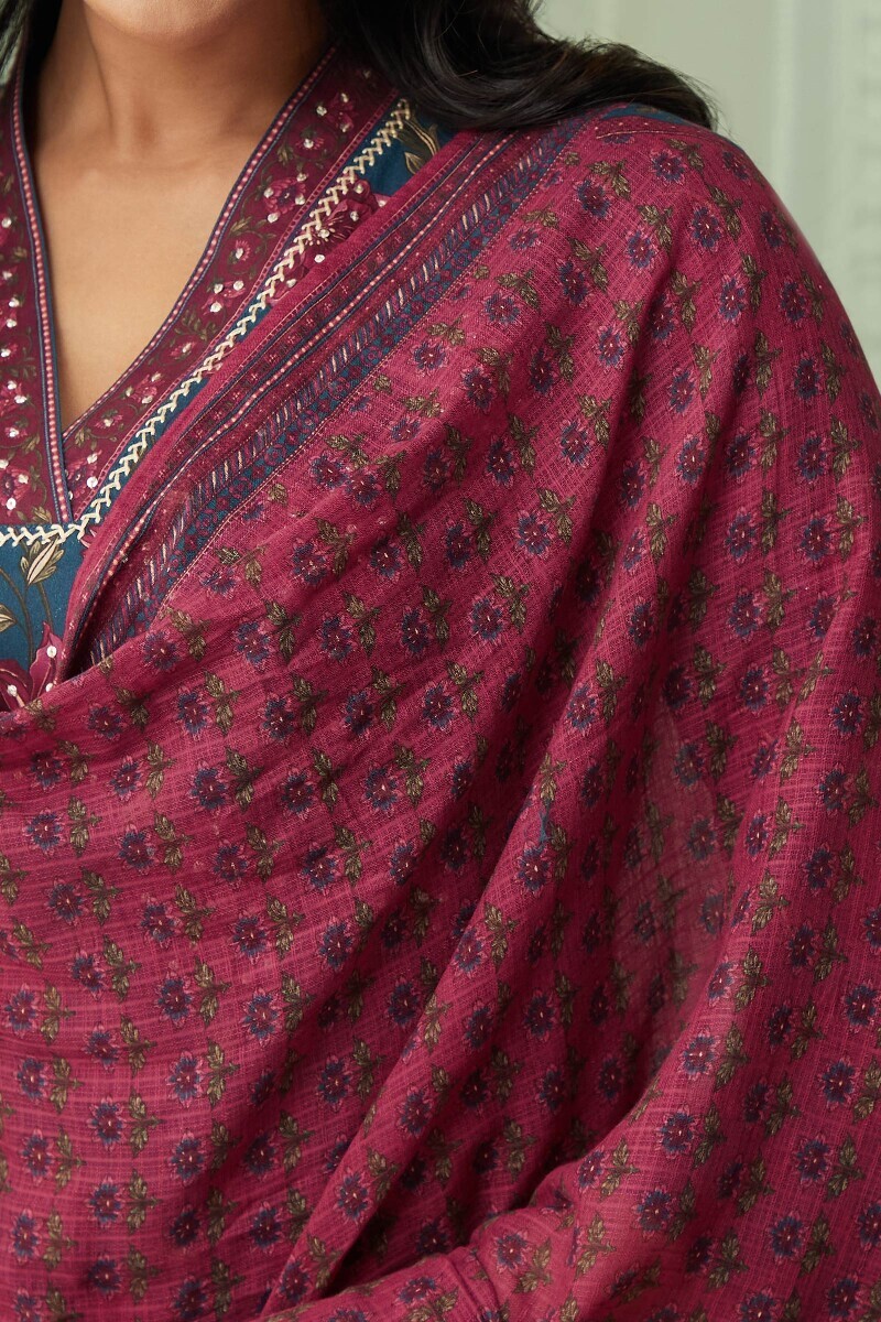 Pink Printed Kota Dupatta