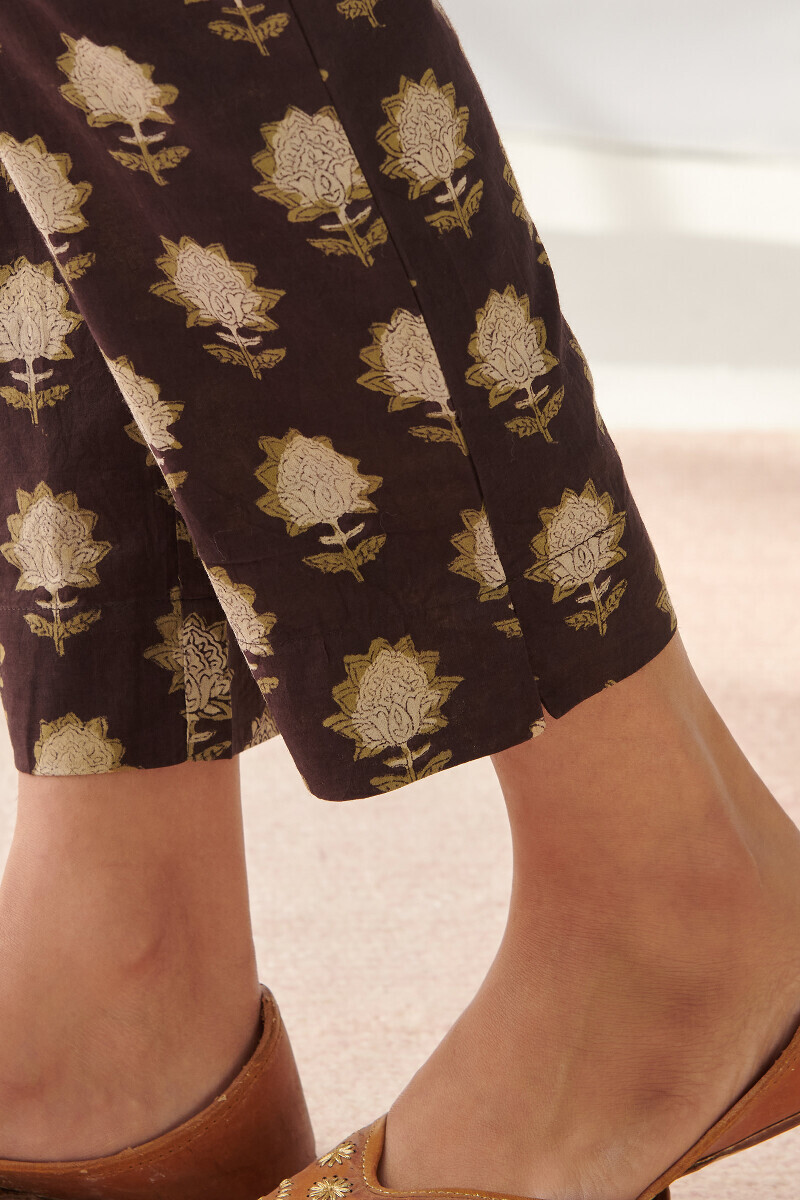 Bagru Hand Block-Printed Cotton Narrow Pants