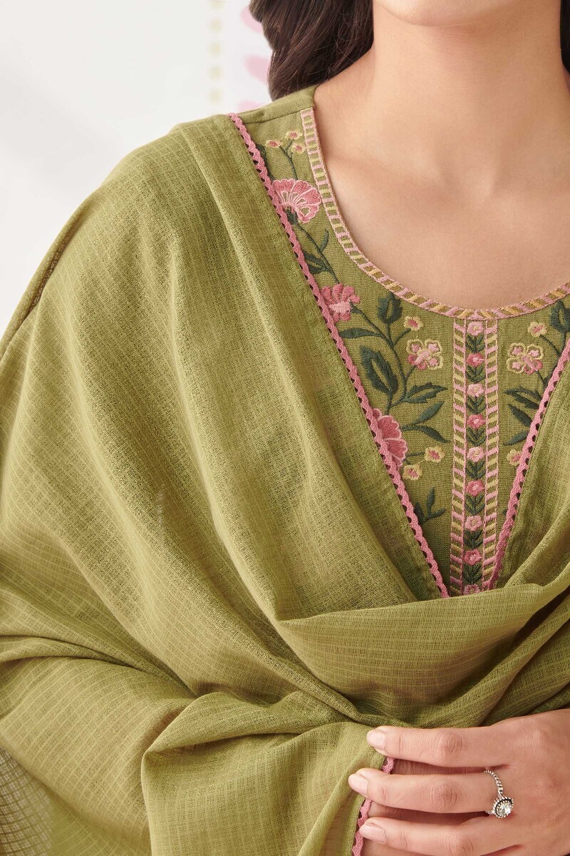 Green Handcrafted Kota Dupatta