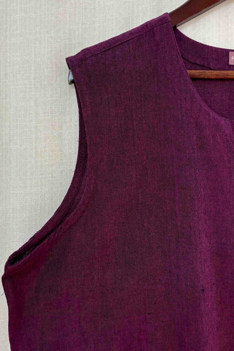 Purple Handcrafted Handloom Cotton Kurta