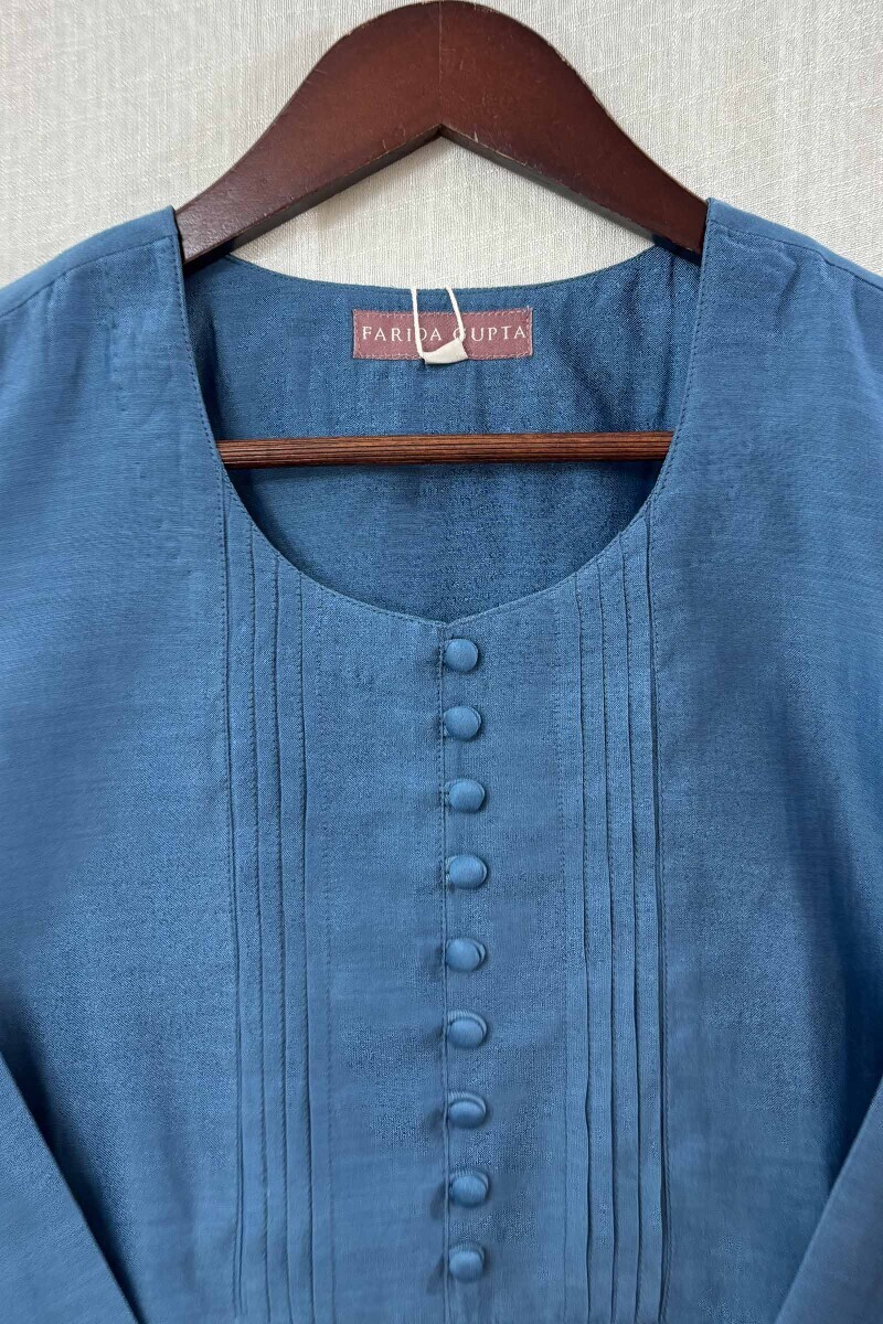 Blue Handcrafted Chanderi Top