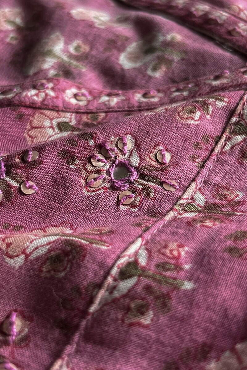 Pink Hand Block-Printed Straight Cotton Kurta