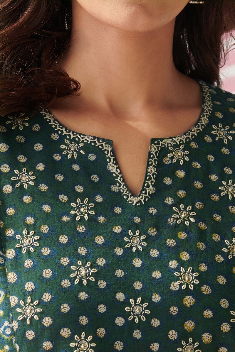 Bagru Hand Block-Printed Straight Cotton Kurta