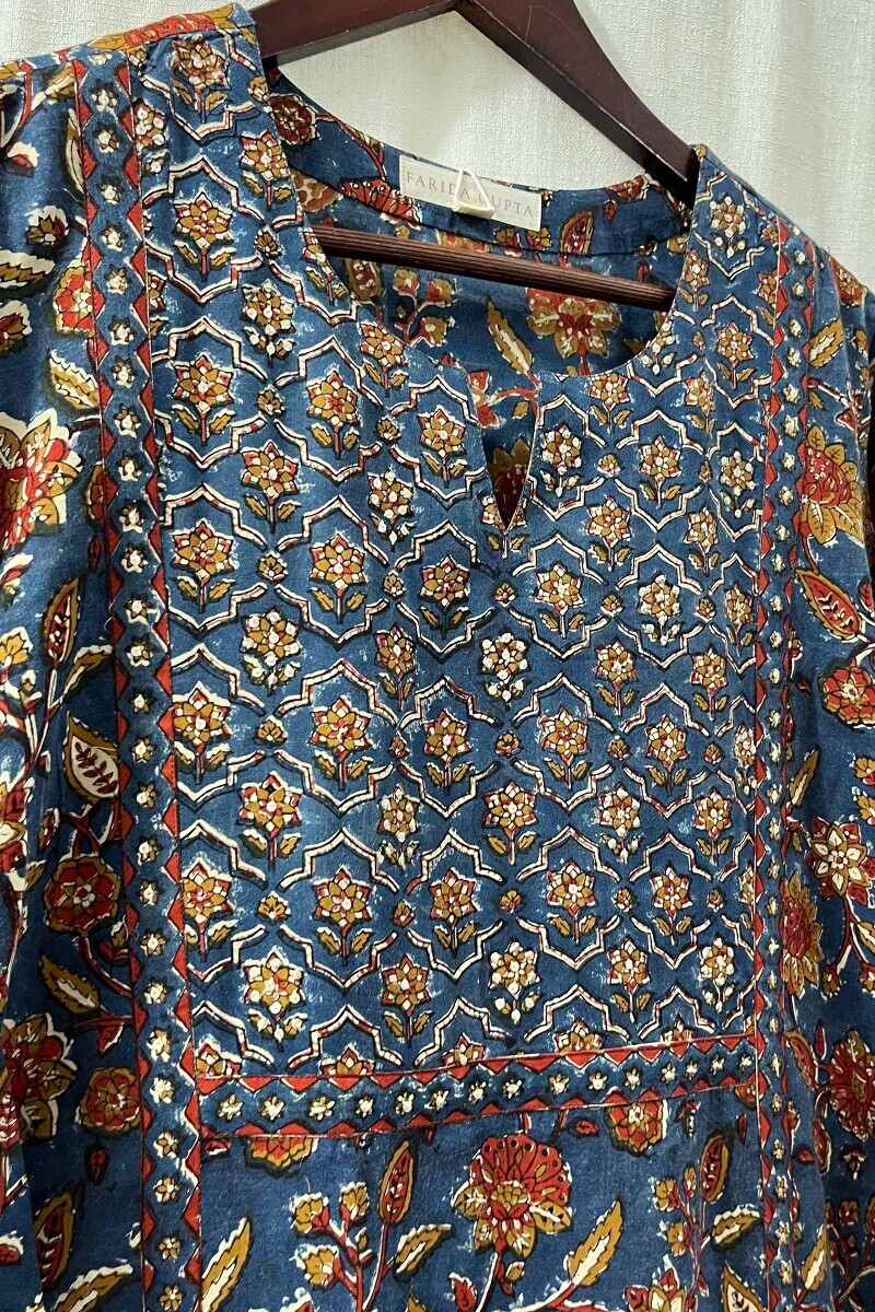 Bagru Hand Block-Printed Straight Modal Kurta