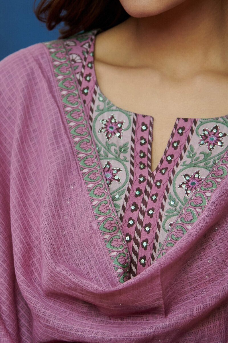 Pink Handcrafted Kota Dupatta