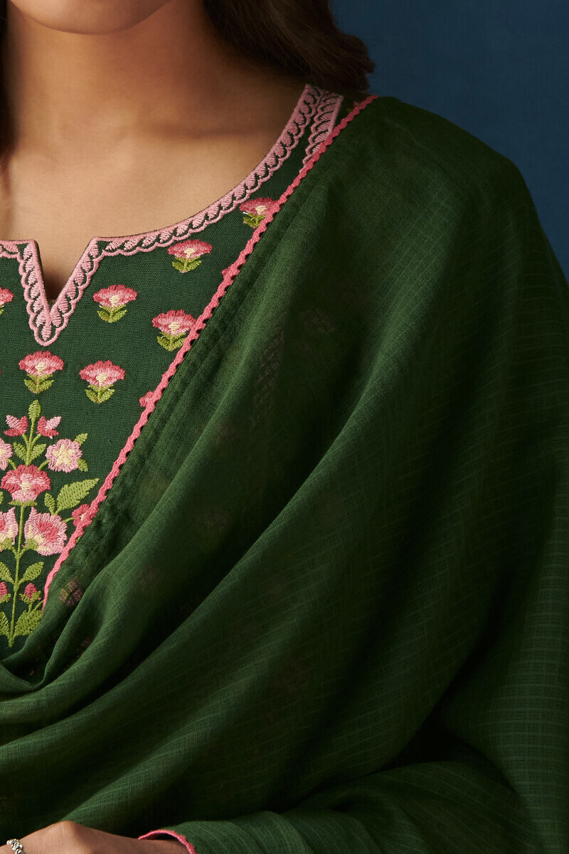 Green Handcrafted Kota Dupatta