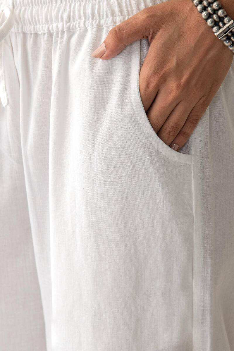 Roza White Flax Cotton Farsi