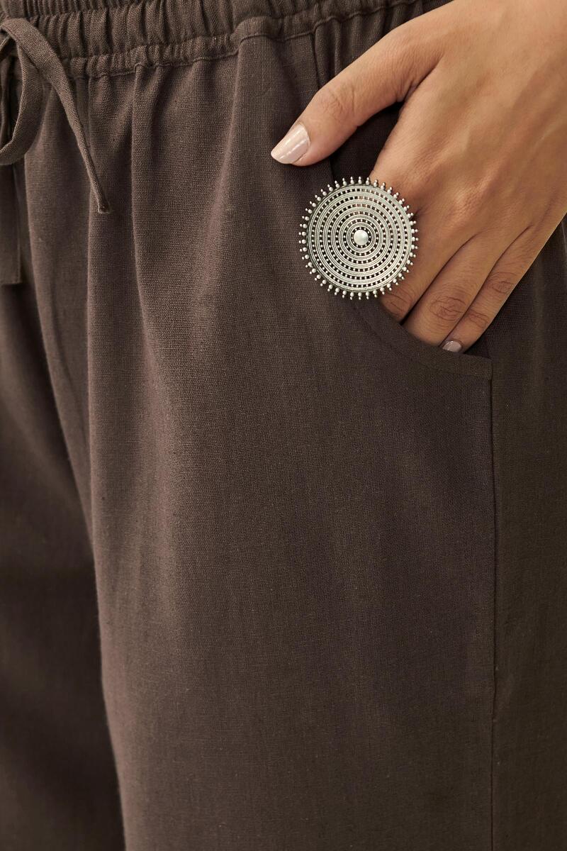 Brown Handcrafted Cotton Farsi Pants