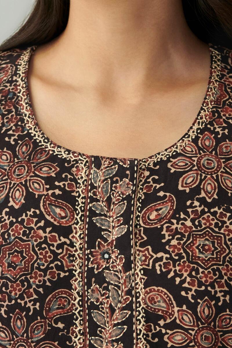 Ajrak Hand Block Printed Cotton Kaftan