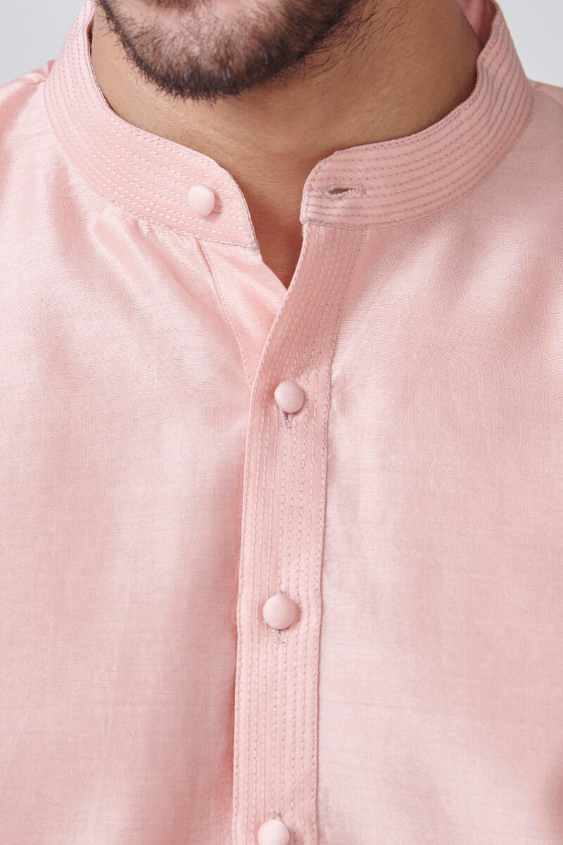 Pink Handcrafted Chanderi Kurta