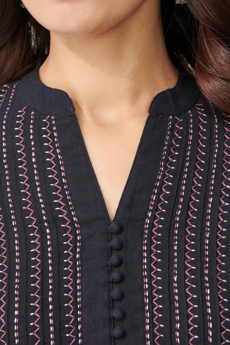 Black Handcrafted Cotton Top