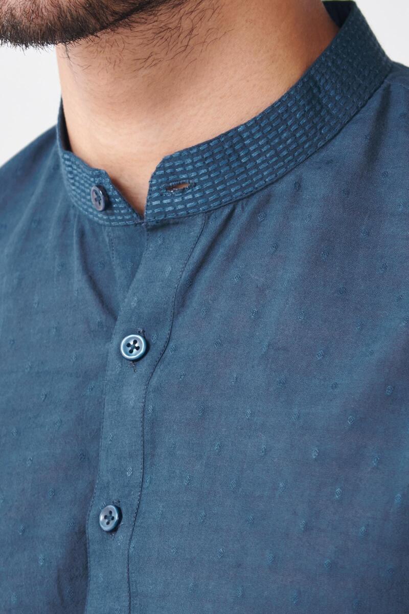 Blue Handcrafted Cotton Kurta