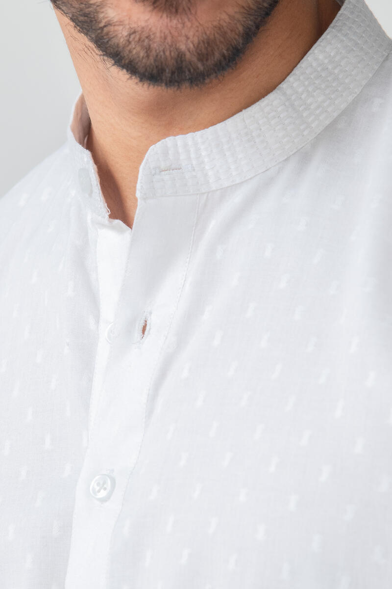 White Handcrafted Cotton Kurta