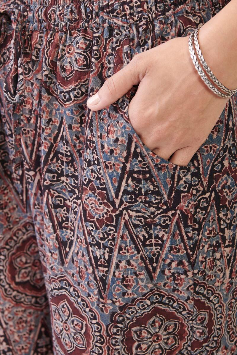 Ajrak Hand Block Printed Cotton Farsi Pants
