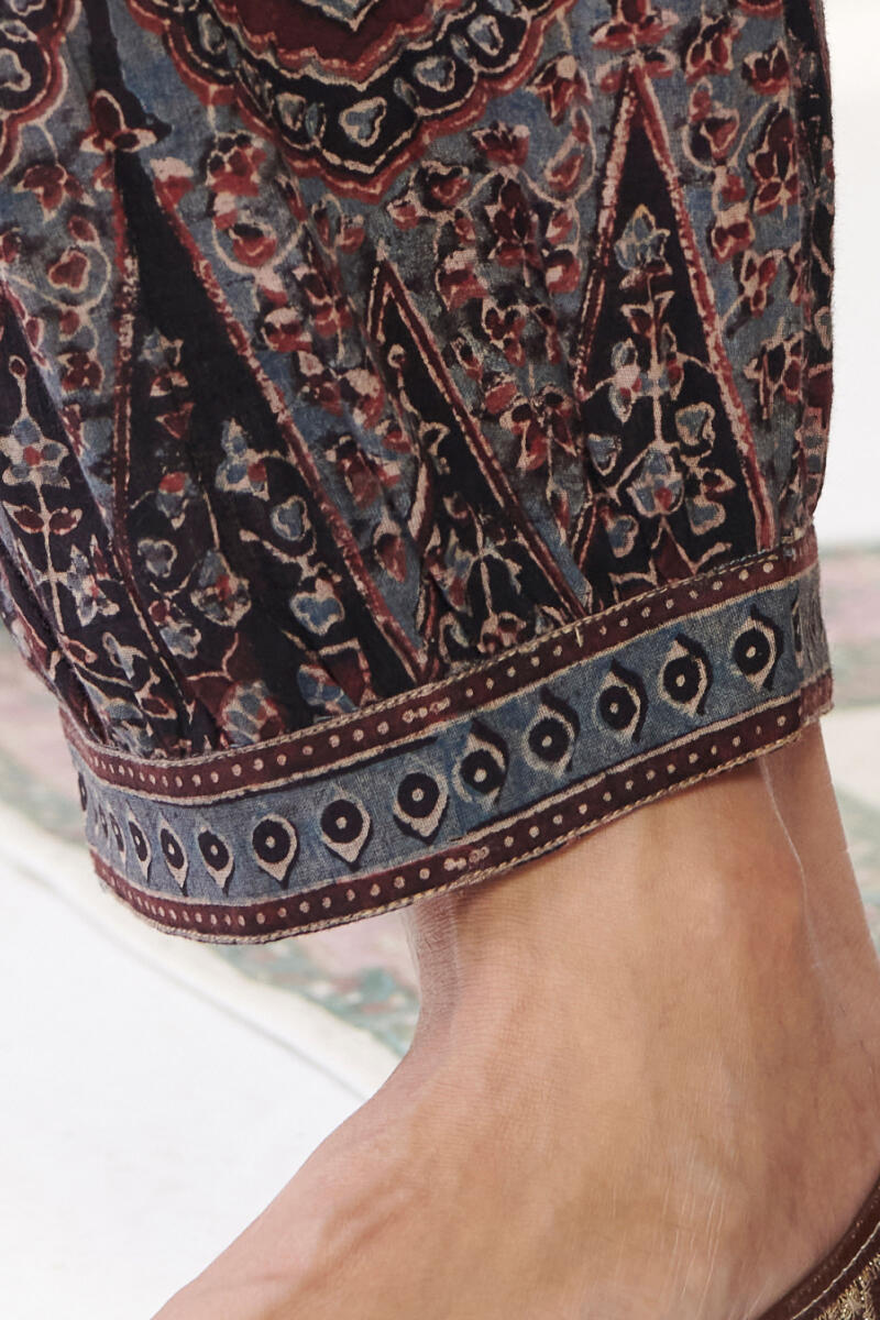 Ajrak Hand Block Printed Cotton Izhaar Pants