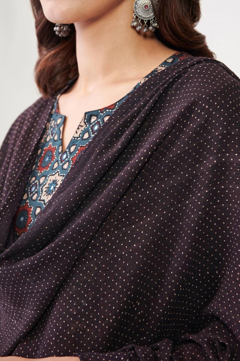 Ajrak Hand Block Printed Cotton Dupatta