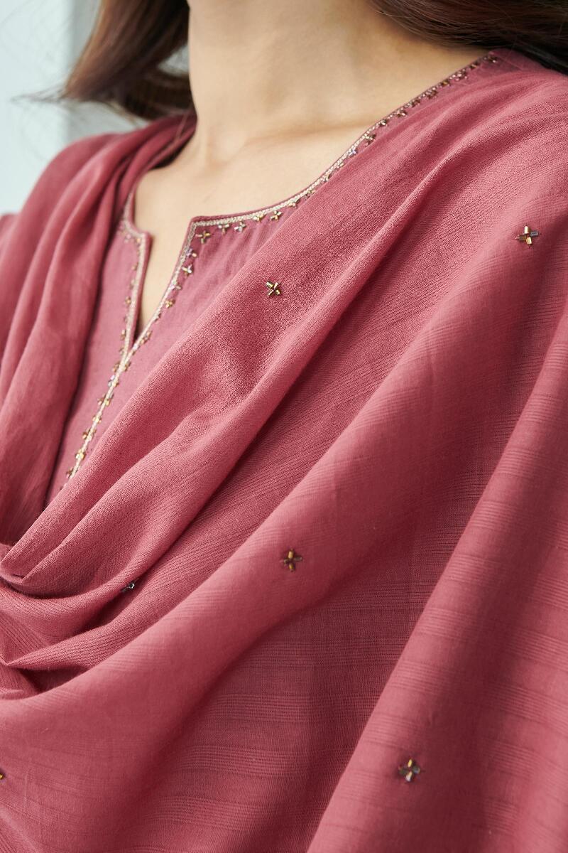Red Handcrafted Cotton Dupatta