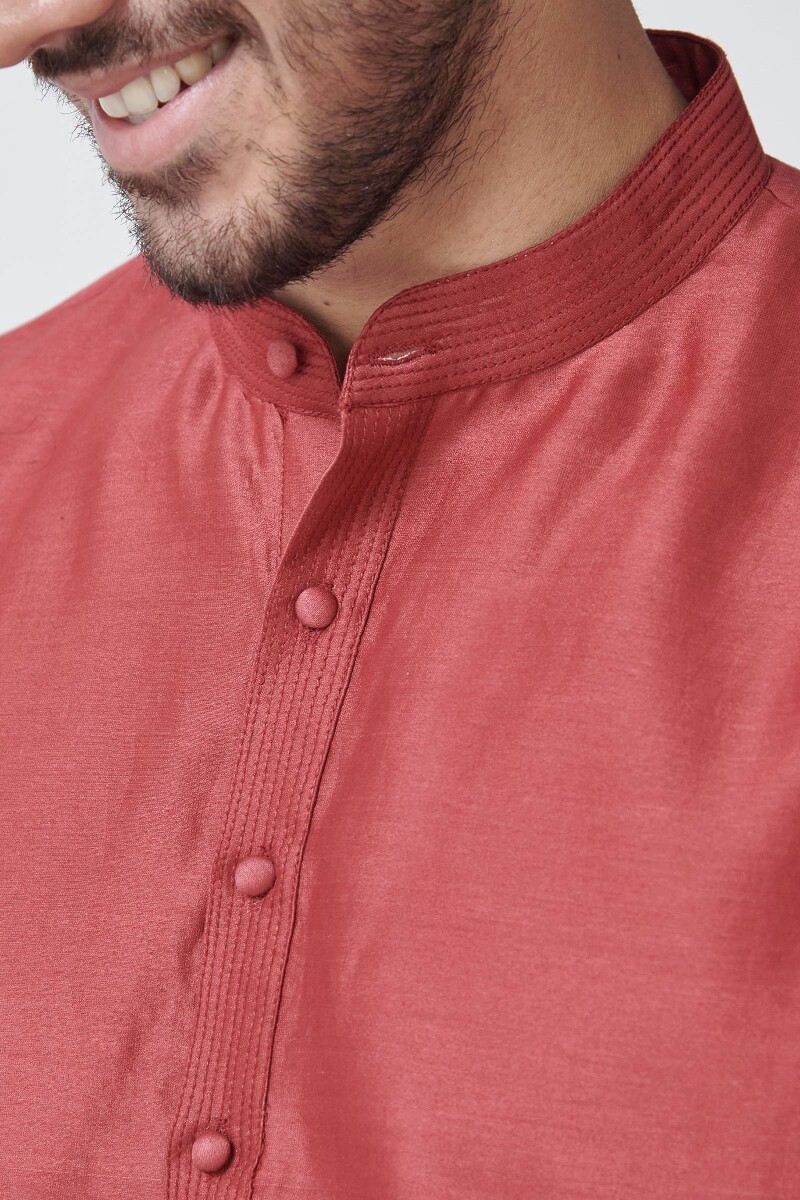 Maroon Handcrafted Chanderi Kurta