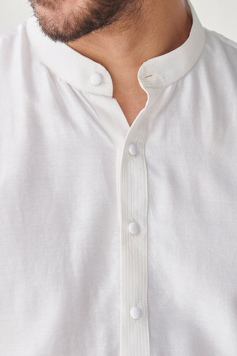 White Handcrafted Chanderi Kurta
