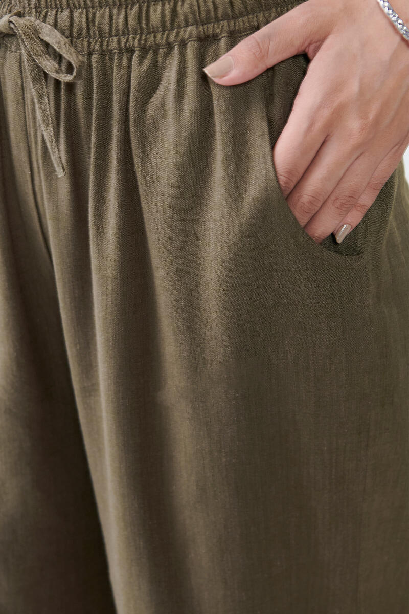 Brown Handcrafted Rayon Slub Farsi Pants