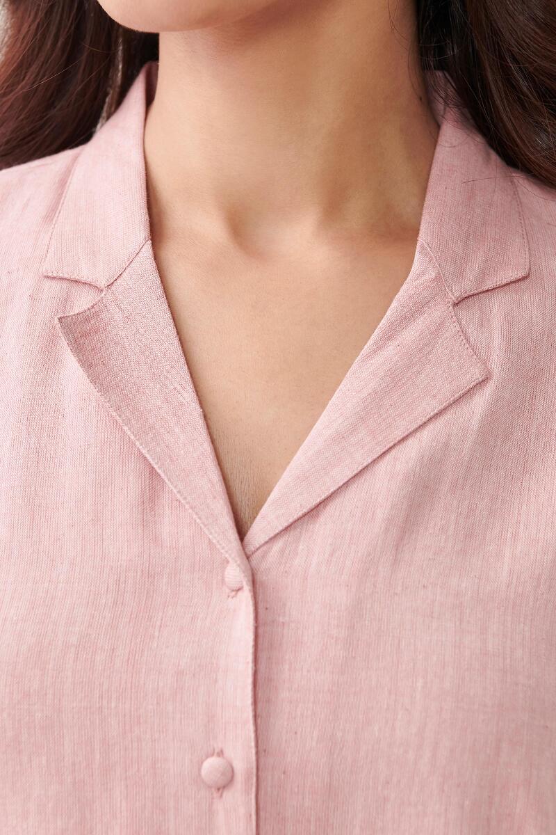 Pink Handcrafted Cotton Loungewear Set
