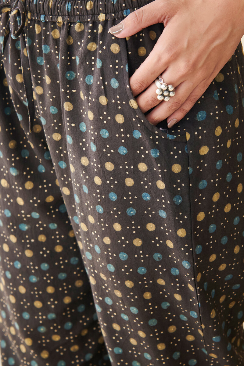 Ajrak Hand Block Printed Cotton Narrow Pants