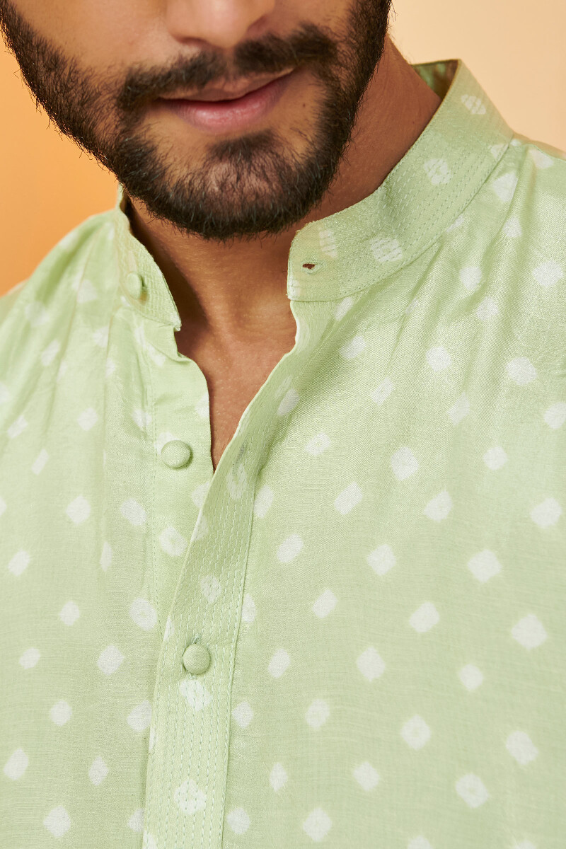Green Printed Modal Kurta