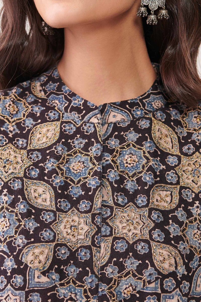 Ajrak Hand Block Printed Straight Cotton Kurta