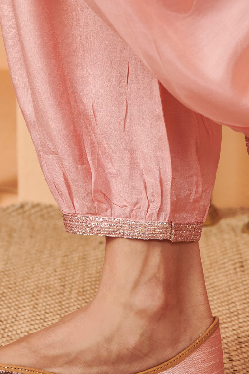 Pink Handcrafted Modal Izhaar Pants