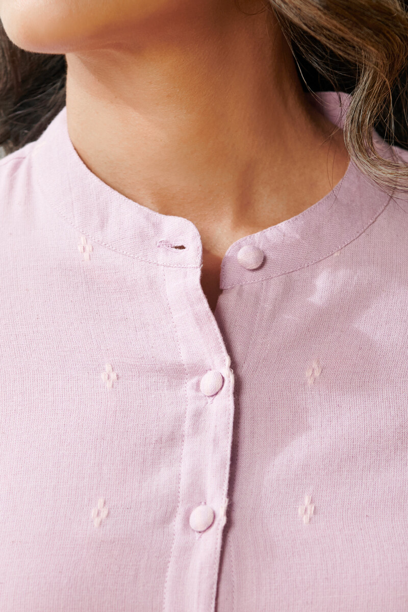 Purple Handcrafted Straight Handloom Kurta