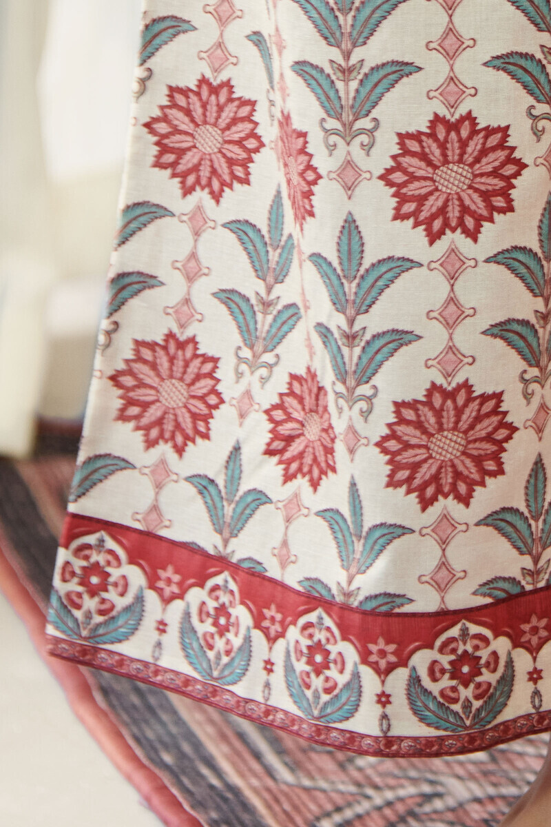Cream Printed Cotton Farsi