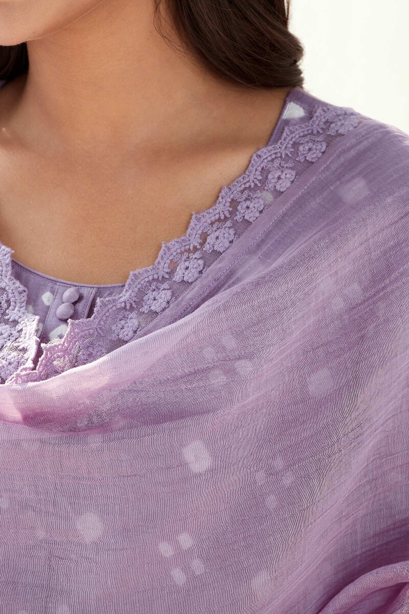 Purple Handcrafted Cotton Silk Dupatta