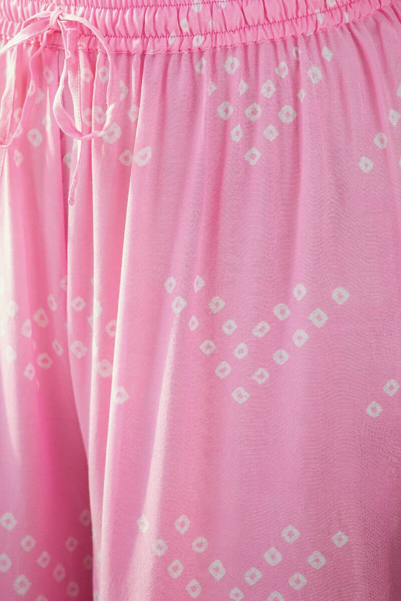 Pink Printed Modal Izhaar Pants