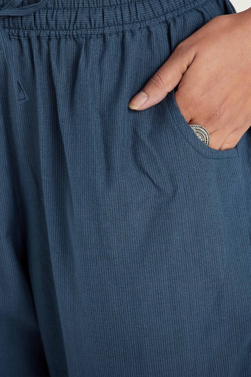 Blue Handcrafted Handloom Narrow Pants