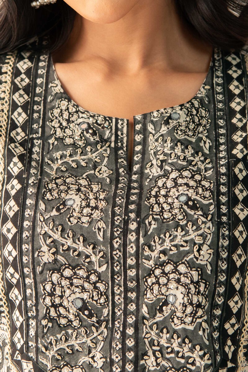 Bagru Hand Block Printed Straight Cotton Kurta