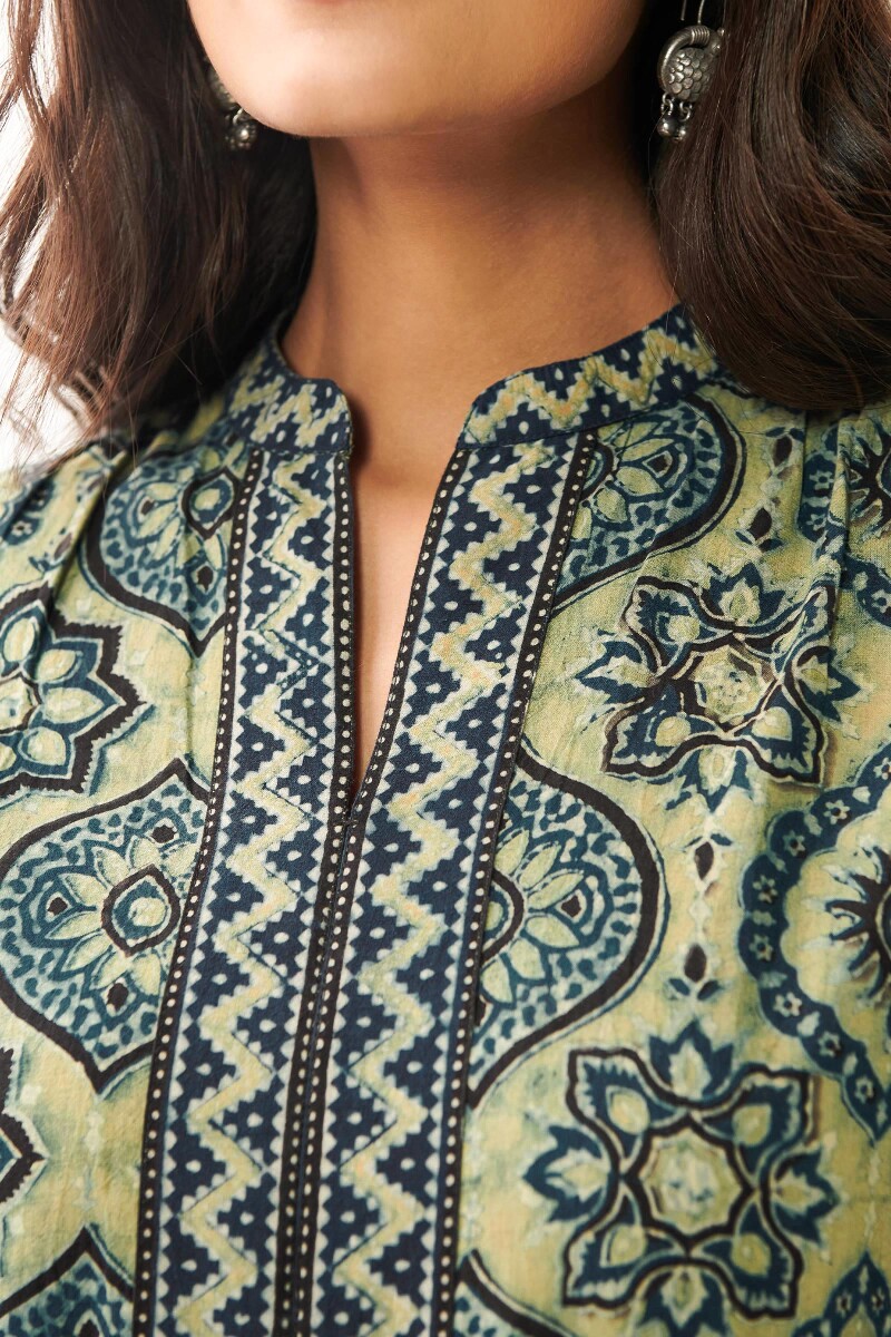 Ajrak Hand Block Printed Cotton Top