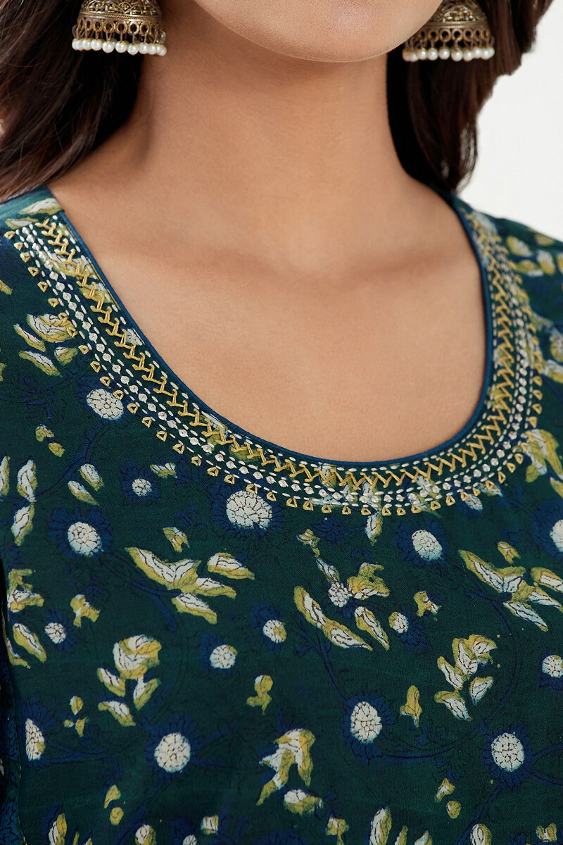 Bagru Hand Block Printed Straight Cotton Kurta