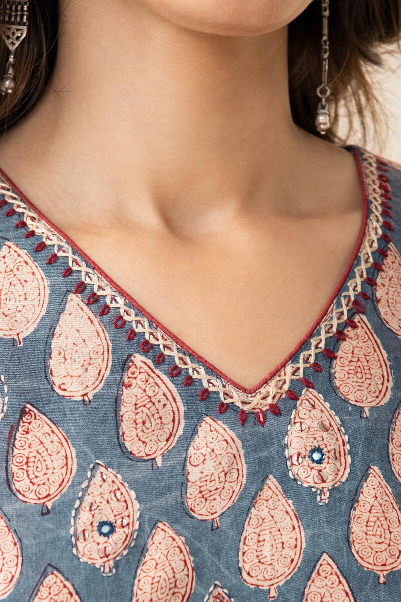 Bagru Hand Block Printed Straight Modal Kurta