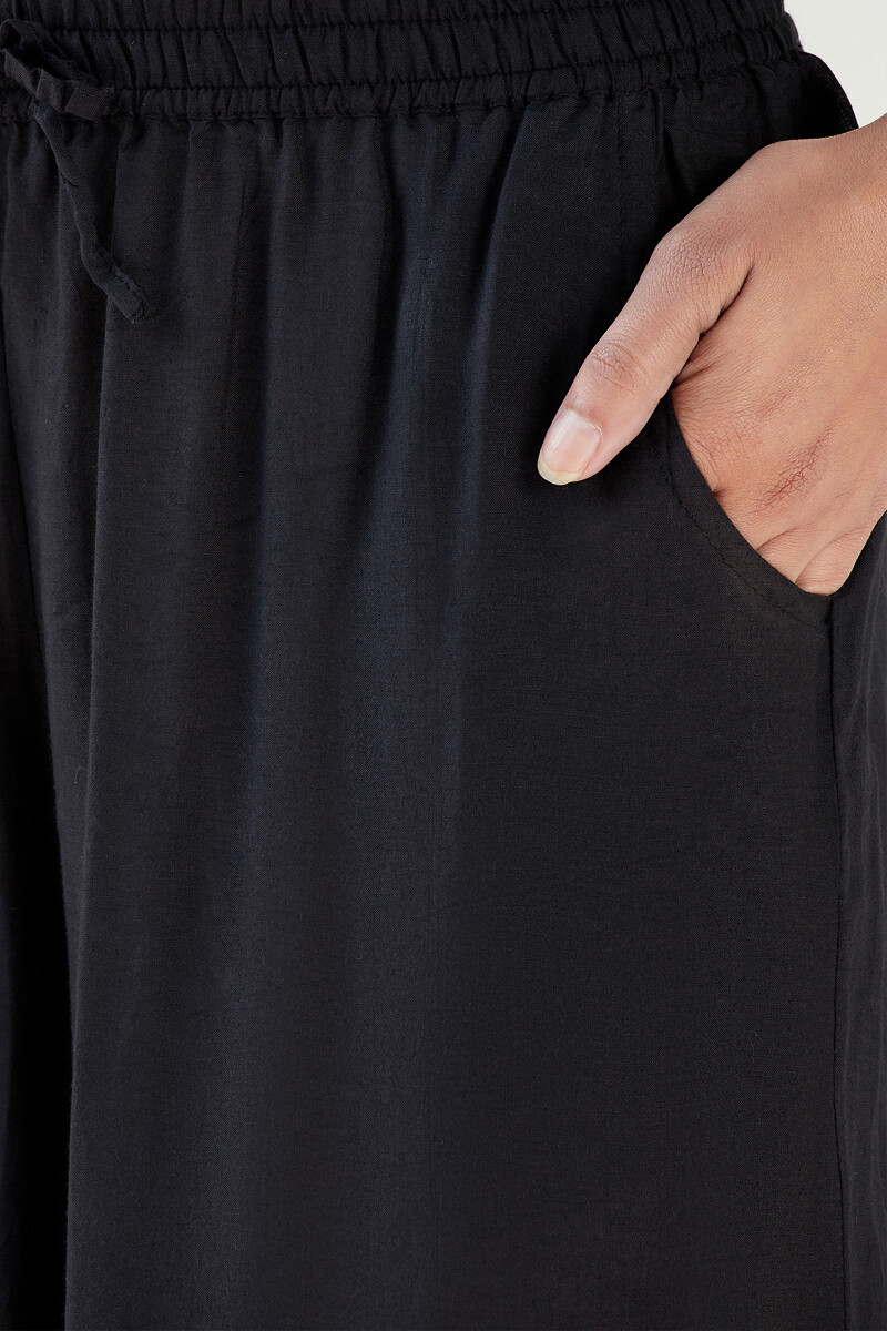 Black Handcrafted Modal Palazzos