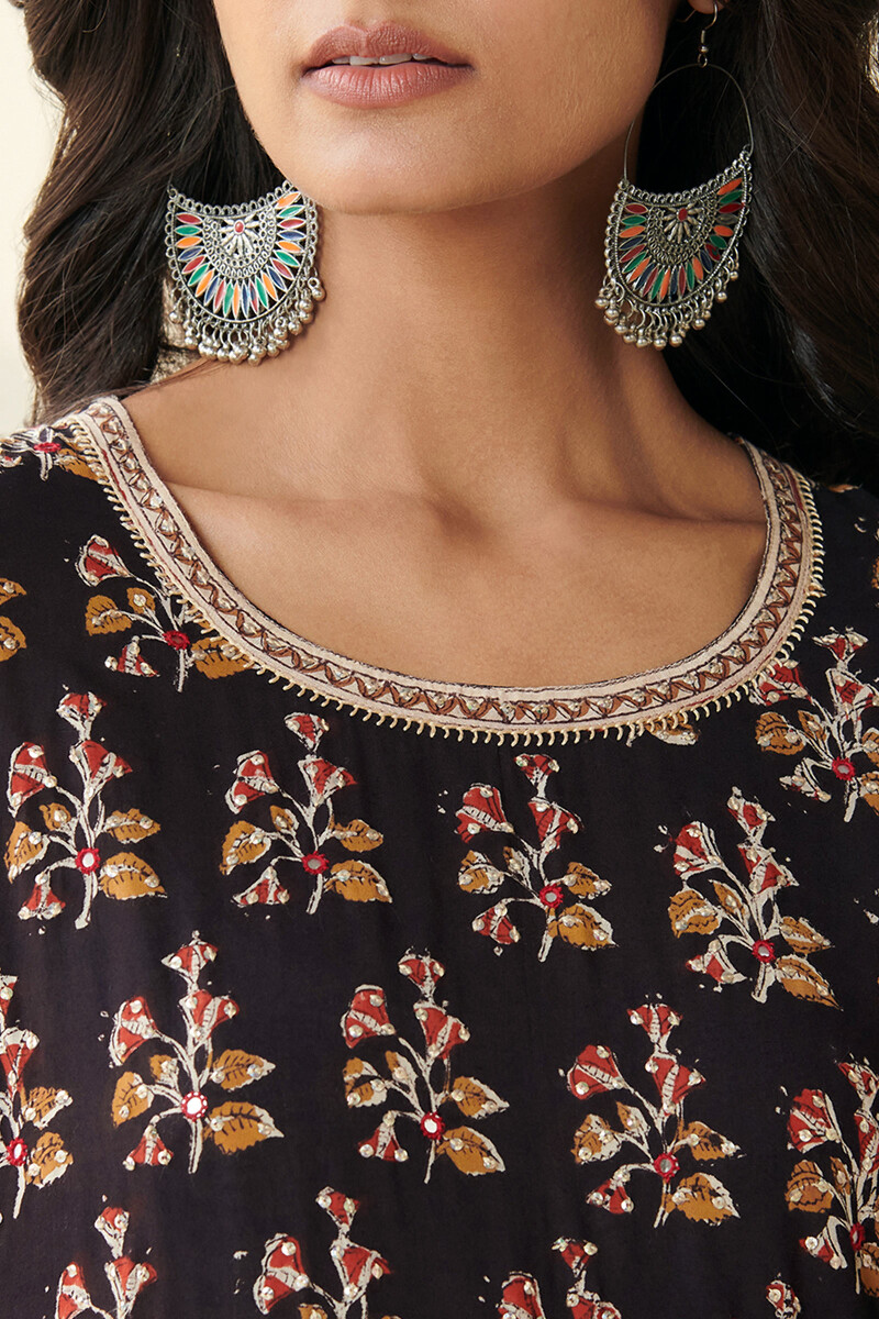 Bagru Hand Block Printed Straight Modal Viscose Kurta