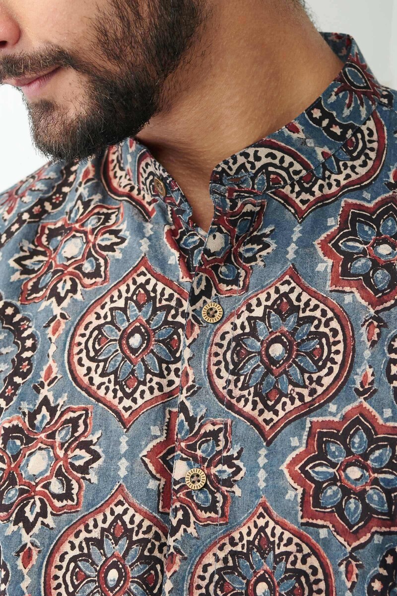 Ajrak Hand Block Printed Cotton Shirt